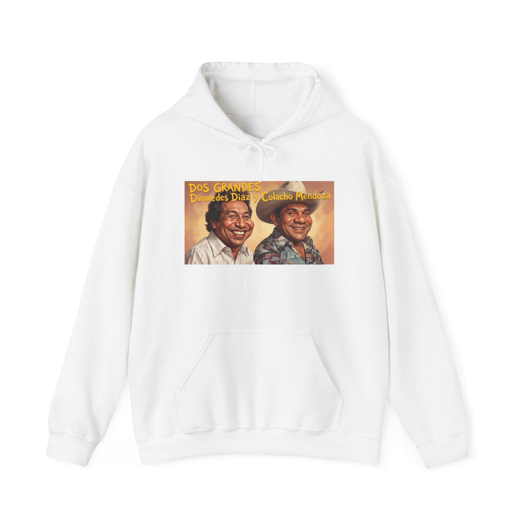 Dos Grandes Portrait hoodie | Retro Latin Musicians Illustration
