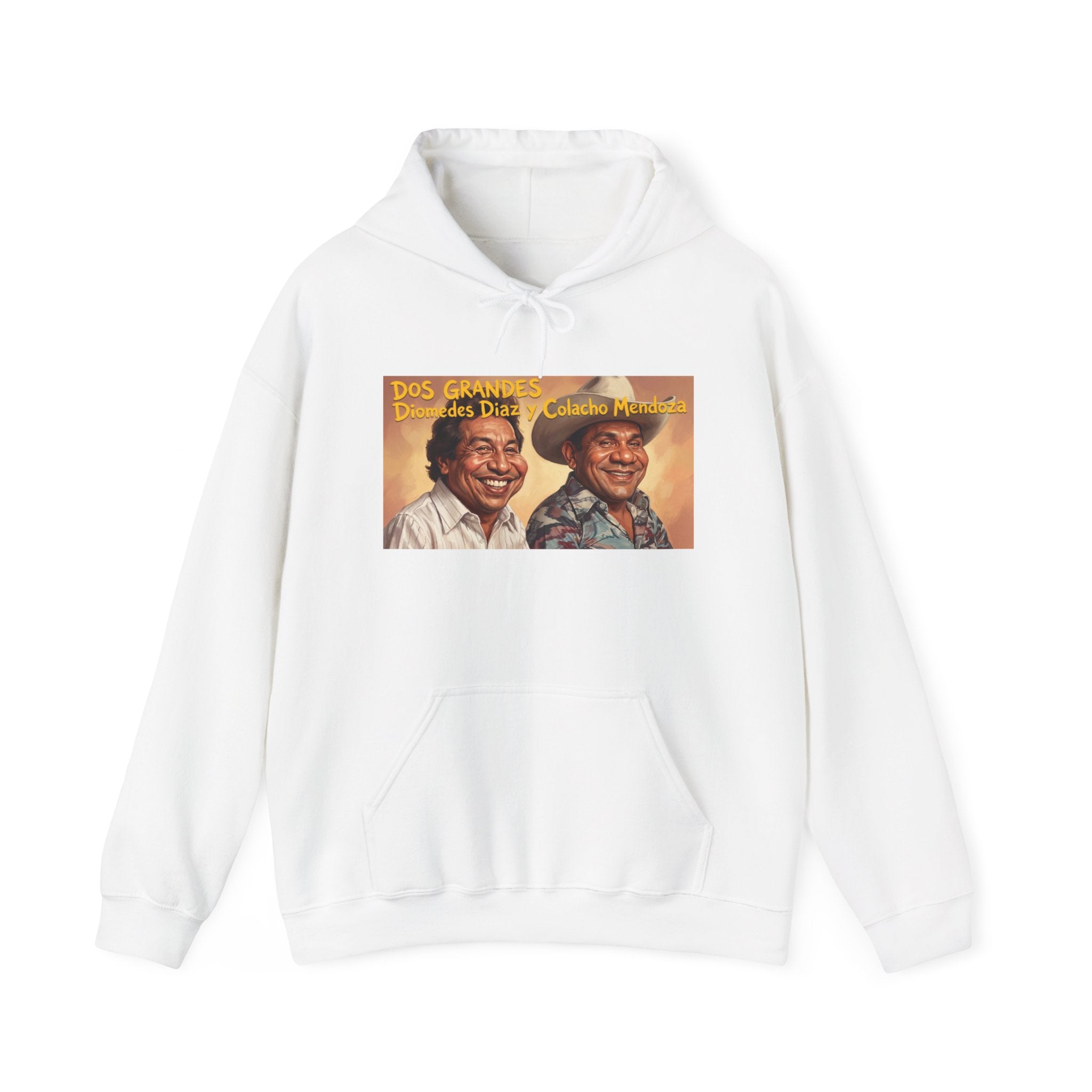 Dos Grandes Portrait hoodie | Retro Latin Musicians Illustration