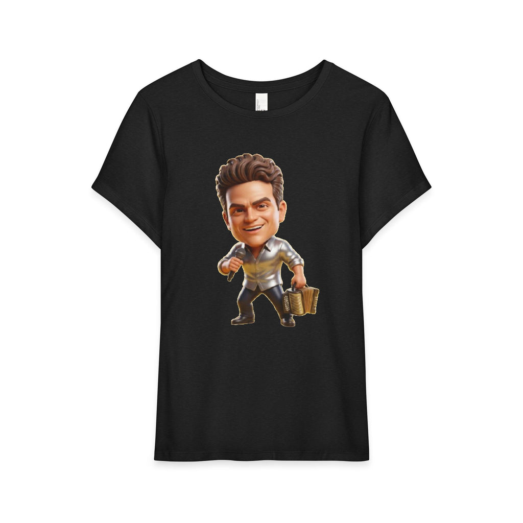 Caricature Businessman Women’s Tee – Funny Office Travel Work Shirt